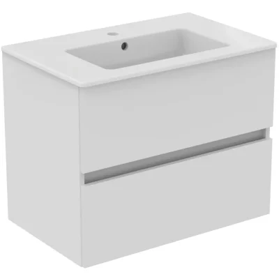 Ideal Standard Eurovit+ - izlietne ar apakšskapi, 55x70x44 cm, 2 atvilktnes, balts spīdīgs R0573WG