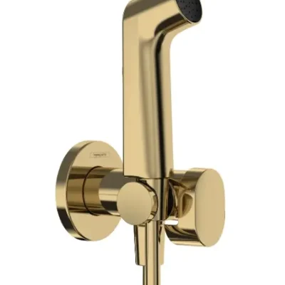 Hansgrohe - zemapmetuma bidē maisītājs ar rokas dušu, pulēta zelta apdare 29232990
