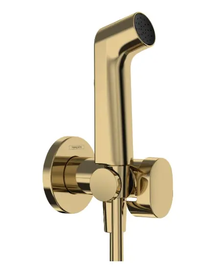 Hansgrohe - zemapmetuma bidē maisītājs ar rokas dušu, pulēta zelta apdare 29232990
