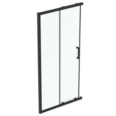 Ideal Standard Connect 2 - bīdāmās dušas durvis, divdaļīgas, 100 cm, melns/caurspīdīgs K9262V3