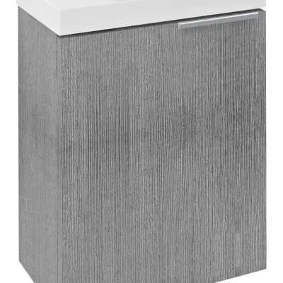 Sapho Latus - izlietnes skapītis, 39x50x22 cm, 1 durvis, sudraba ozols LT110-1111