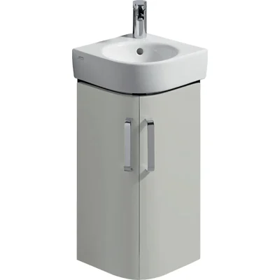 Geberit Selnova Compact - izlietnes skapītis, 43x33x60 cm, 2 durvis, pelēks spīdīgs/pelēks matēts 501.483.00.1