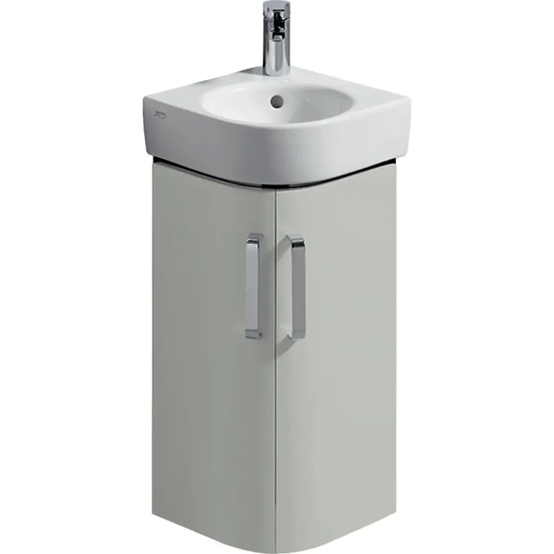 Geberit Selnova Compact - izlietnes skapītis, 43x33x60 cm, 2 durvis, pelēks spīdīgs/pelēks matēts 501.483.00.1