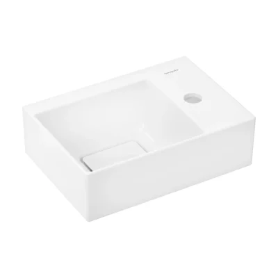 Hansgrohe Xevolos E - rokas izlietne 36x25 cm, bez pārplūdes, krāna caurums labajā pusē, SmartClean, balta 61086450