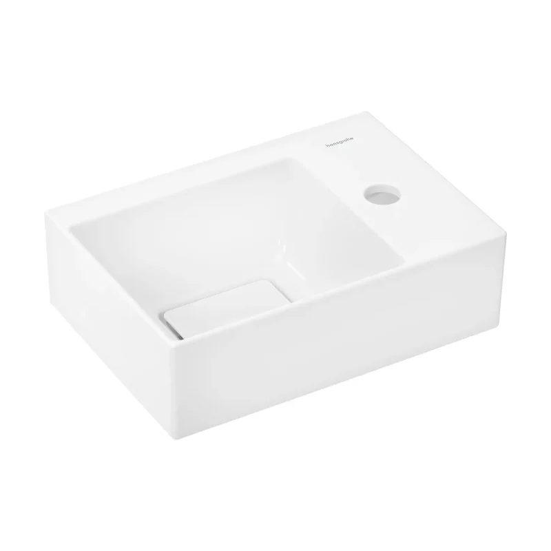 Hansgrohe Xevolos E - rokas izlietne 36x25 cm, bez pārplūdes, krāna caurums labajā pusē, SmartClean, balta 61086450