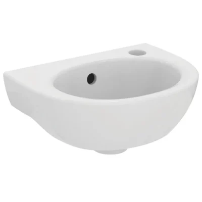 Ideal Standard Eurovit - Rokas izlietne, 350x 26 cm, ar pārplūdi, ar caurumu maisītājam labajā pusē, balta E871601