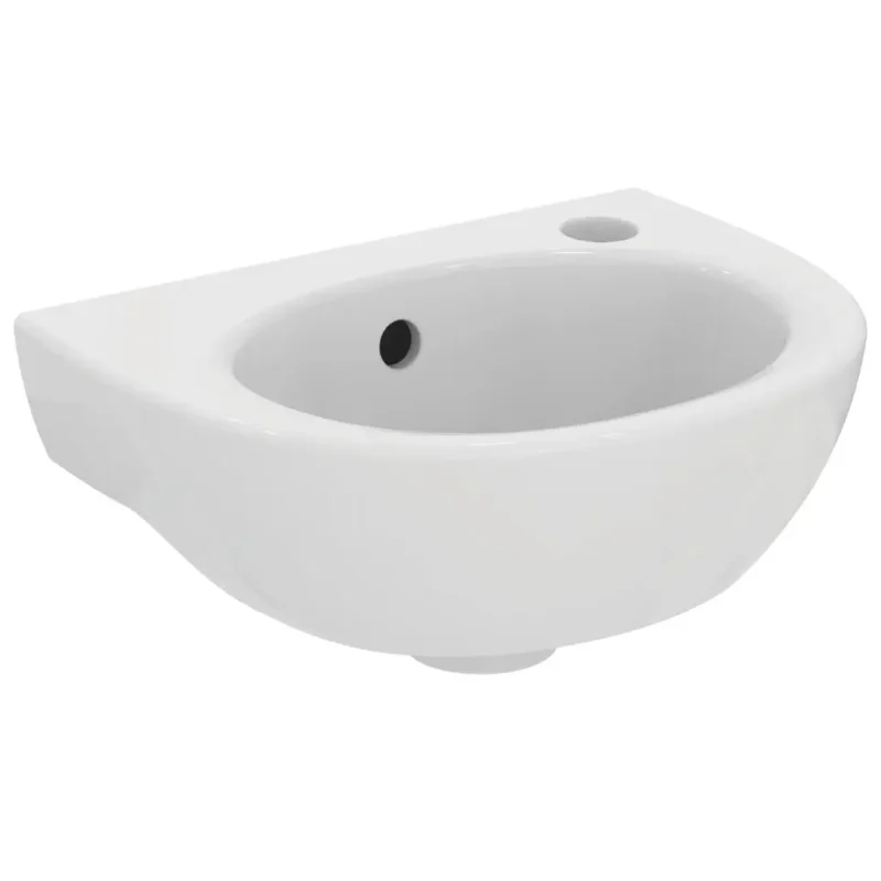 Ideal Standard Eurovit - Rokas izlietne, 350x 26 cm, ar pārplūdi, ar caurumu maisītājam labajā pusē, balta E871601