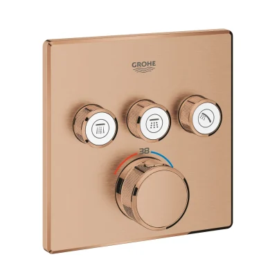 Grohe Grohtherm SmartControl - termostata maisītājs zemapmetuma montāžai, 3 vārsti, Warm Sunset birstēts 29126DL0