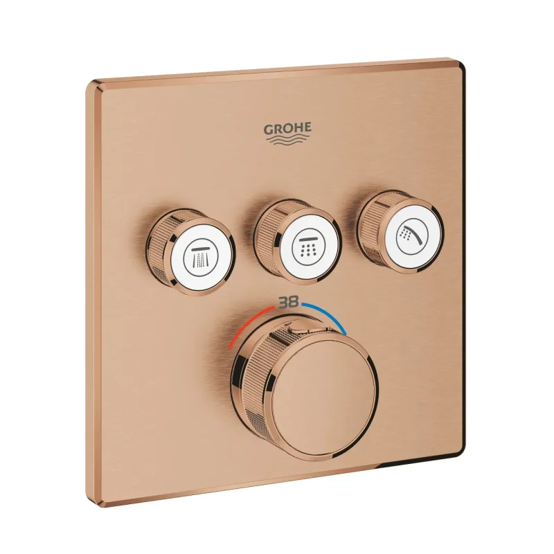 Grohe Grohtherm SmartControl - termostata maisītājs zemapmetuma montāžai, 3 vārsti, Warm Sunset birstēts 29126DL0