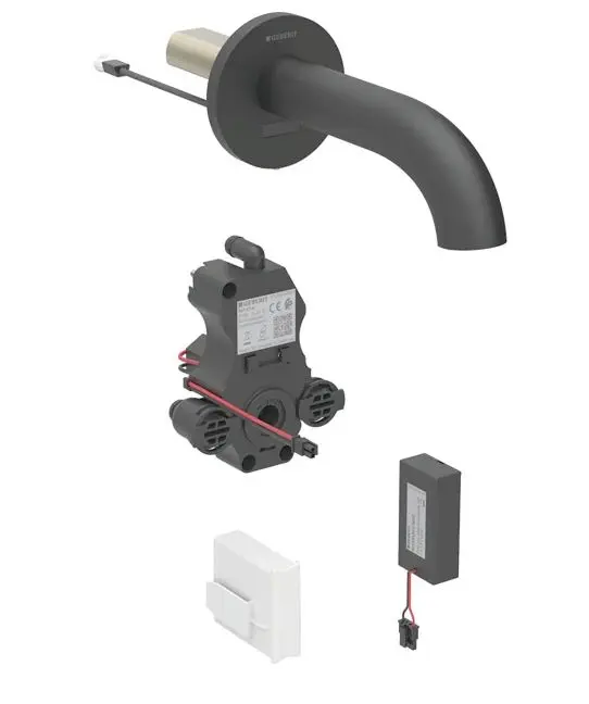 Geberit Piave - elektroniska izlietnes maisītājs zemapmetuma, bateriju darbība, easy to clean, matēti melns 116.264.14.1