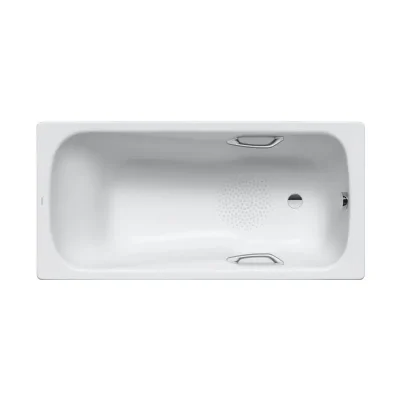 Kaldewei Ambiente - Taisnstūrveida vanna Dyna komplekts Star 627, 160x70 cm, ar rokturu atverēm, neslīdoša, pērļu efekts, balta 226930003001