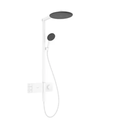 Hansgrohe Raindance Alive S - dušas komplekts ar termostatu, diametrs 30 cm, 3 strūklas veidi, EcoSmart, matēti balts 24596700