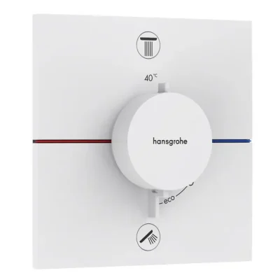 Hansgrohe ShowerSelect Comfort - zemapmetuma termostata maisītājs, 2 patērētājiem, balts matēts 15572700