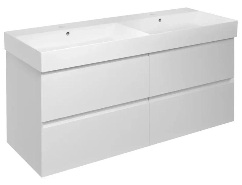Sapho Filena - izlietnes skapītis 118x52x43 cm, 4 atvilktnes, matēti balts FID1212W