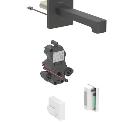 Geberit Brenta - elektronisks zemapmetuma izlietnes vārsts, ģeneratora darbība, easy to clean, matēti melns 116.275.14.1