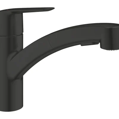 Grohe QuickFix Start - virtuves izlietnes maisītājs ar izvelkamu dušu, matēti melns 303072431