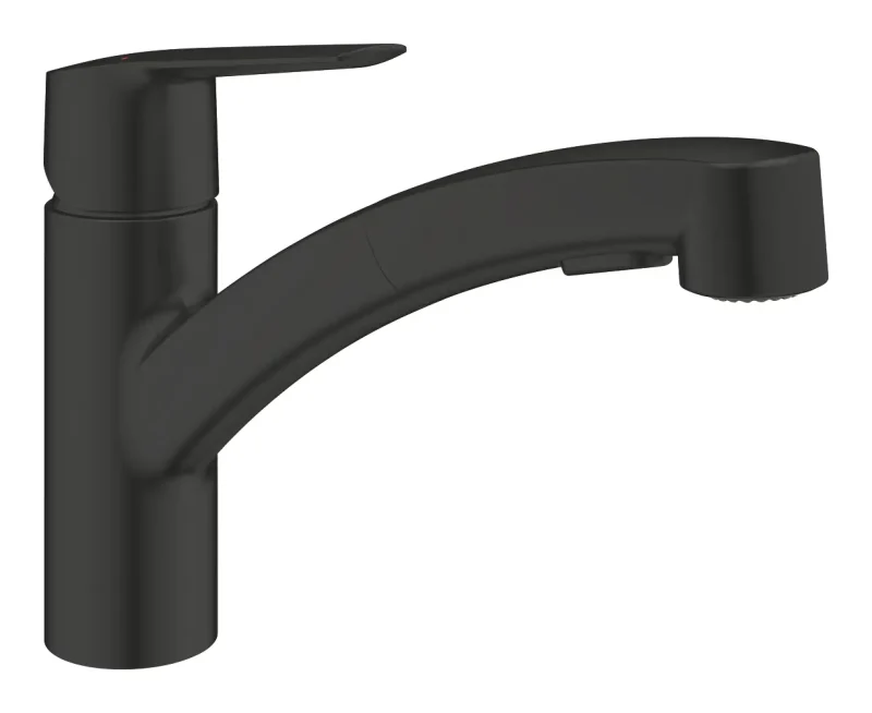 Grohe QuickFix Start - virtuves izlietnes maisītājs ar izvelkamu dušu, matēti melns 303072431