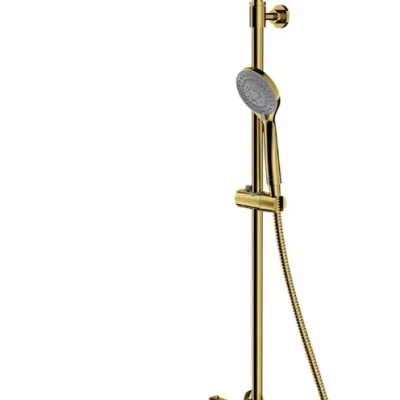 OMNIRES Y - dušas komplekts ar vannas termostatu, diametrs 25 cm, 5 strūklas veidi, zelts Y1234ALGL
