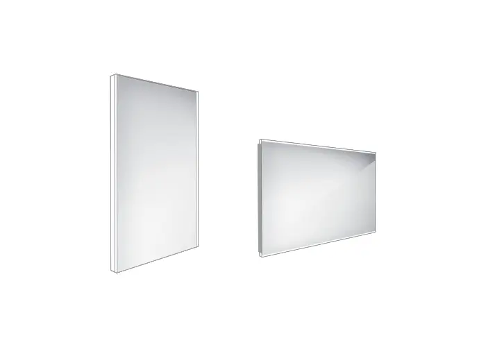 Nimco spogulis - LED vannasistabas spogulis 40x60 cm, kvadrātveida, alumīnijs ZP 9000