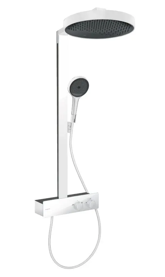 Hansgrohe Rainfinity - dušas komplekts ar termostatu, diametrs 36 cm, 3 strūklas veidi, balts matēts 26853700