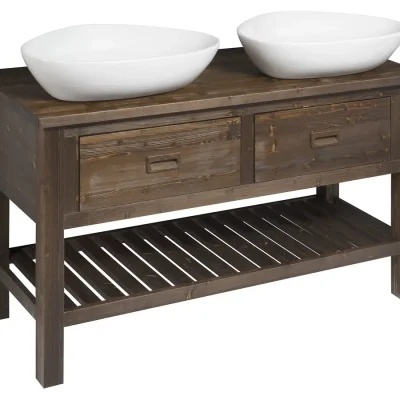Sapho Brand - izlietnes apakšskapis 130x73x50 cm, 2 atvilktnes, beicēta egle BA131S