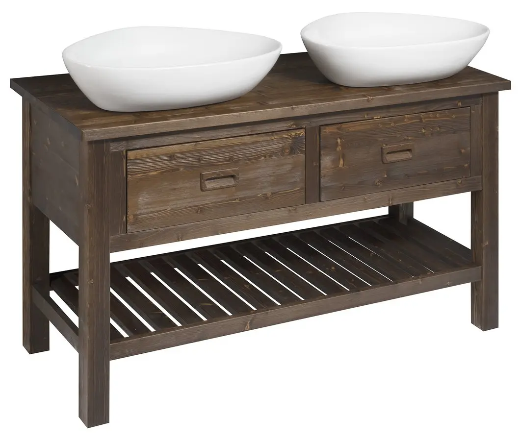 Sapho Brand - izlietnes apakšskapis 130x73x50 cm, 2 atvilktnes, beicēta egle BA131S