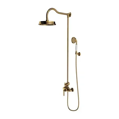 OMNIRES Armance - dušas komplekts ar maisītāju, diametrs 22,5 cm, zelts AM5244GL