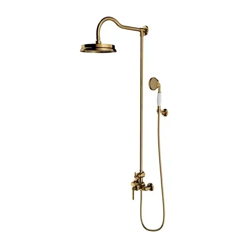 OMNIRES Armance - dušas komplekts ar maisītāju, diametrs 22,5 cm, zelts AM5244GL