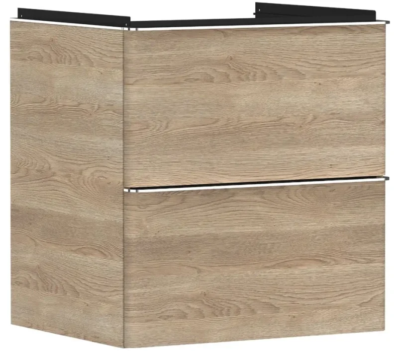 Hansgrohe Xelu Q - izlietnes skapītis, 63x58x50 cm, 2 atvilktnes, dabīgs ozols/hroms 54025000