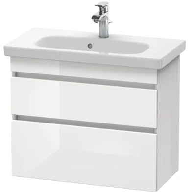 Duravit DuraStyle - izlietnes skapītis Compact, 61x73x37 cm, ar 2 atvilktnēm, balts spīdīgs DS649902222