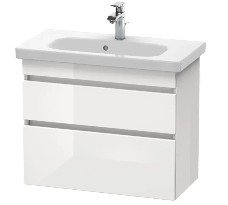 Duravit DuraStyle - izlietnes skapītis Compact, 61x73x37 cm, ar 2 atvilktnēm, balts spīdīgs DS649902222