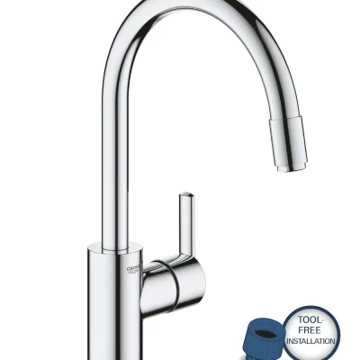 Grohe Feel - virtuves maisītājs, ar izvelkamu pieslēgumu, hroms 32671002