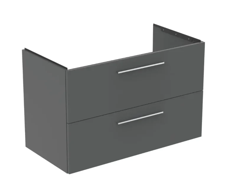 Ideal Standard i.Life B - izlietnes skapītis, 100x63x51 cm, 2 atvilktnes, labajā pusē, pelēks matēts kvarcs T5585NG