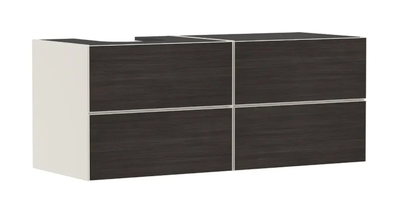 Hansgrohe Xevolos E - izlietnes apakšskapītis 137x56x55 cm, 4 atvilktnes, matēti bēšs/tumšs ozols 54237730