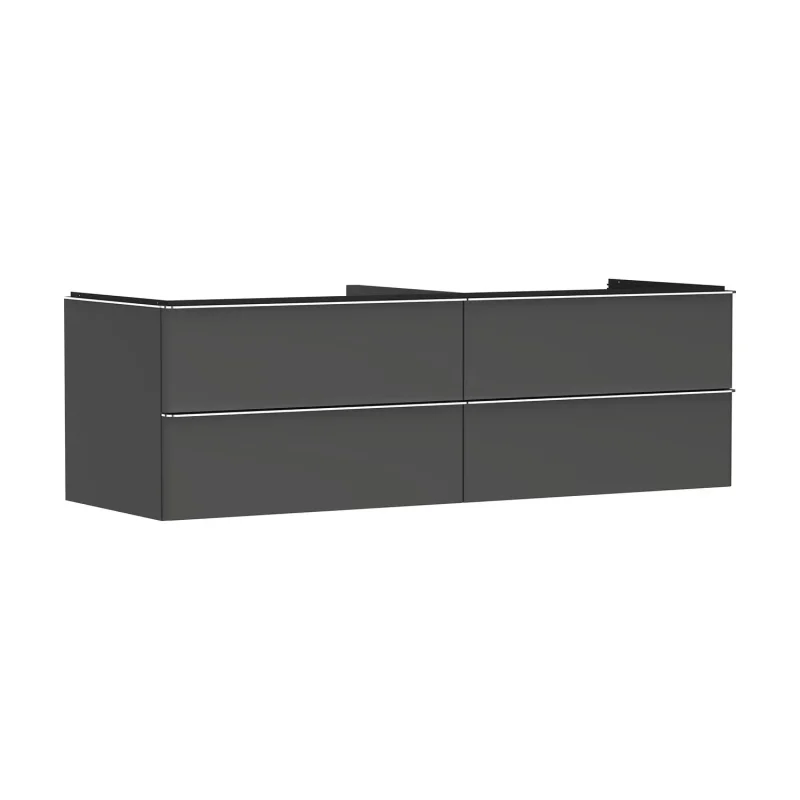 Hansgrohe Xelu Q - izlietnes apakšskapītis, 50x156x55 cm, 4 atvilktnes, matēti pelēks/hroms 54091000
