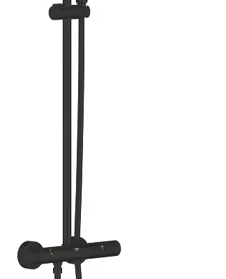 Grohe Vitalio Start - dušas komplekts ar termostatu, diametrs 25 cm, 2 strūklu veidi, matēti melns 266772431