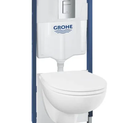 Grohe Solido - komplekts: priekšsienas montāža, WC Bau Ceramic un Softclose sēdeklis, vadības plate Even, hroms 112954SH00