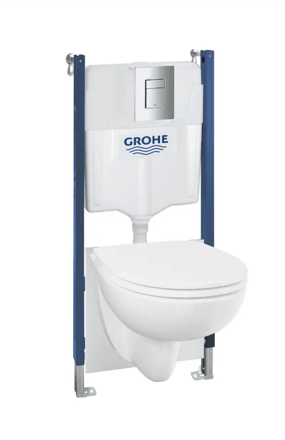 Grohe Solido - komplekts: priekšsienas montāža, WC Bau Ceramic un Softclose sēdeklis, vadības plate Even, hroms 112954SH00