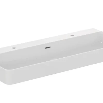 Ideal Standard Conca Ceram - uzliekamā dubultā izlietne 120x45 cm, ar pārplūdi, ar jaucējkrāna caurumu, balta T383901