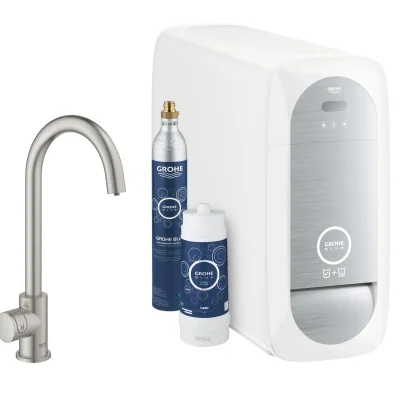Grohe Blue Home - virtuves izlietnes ventilis Mono Connected ar dzesēšanas iekārtu un ūdens filtru, SuperSteel 31498DC1