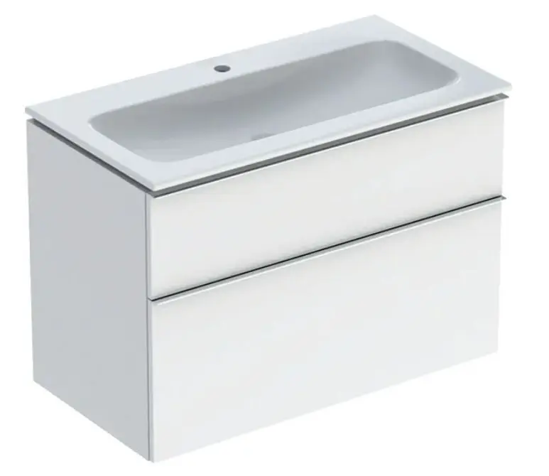 Geberit iCon - izlietnes skapītis komplektā ar izlietni, 90x63x48 cm, KeraTect, balts spīdīgs 502.333.01.2
