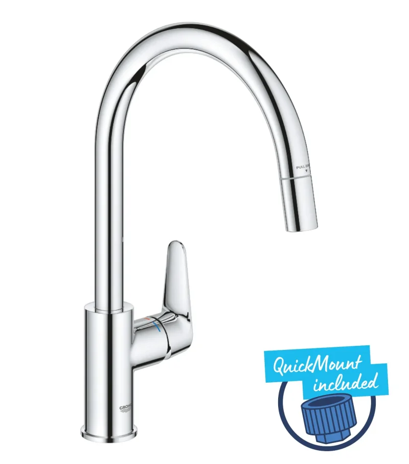 Grohe Start Curve - virtuves izlietnes maisītājs ar izvelkamu dušu, hroms 30562000