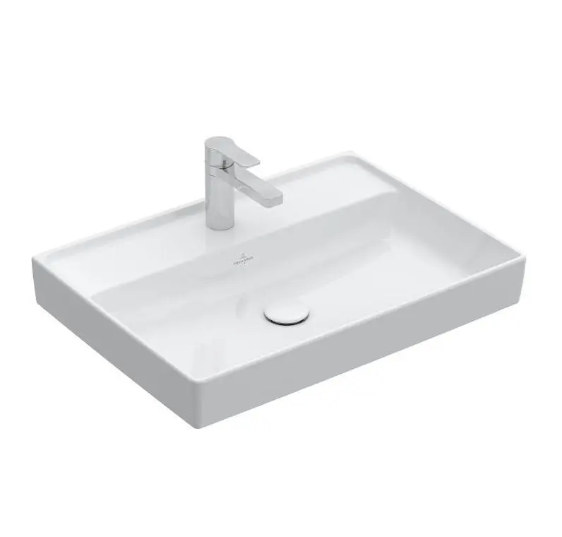 Villeroy & Boch Collaro - izlietne 65x47 cm, bez pārplūdes, ar jaucējkrāna caurumu, CeramicPlus, Alpu balts 4A336601