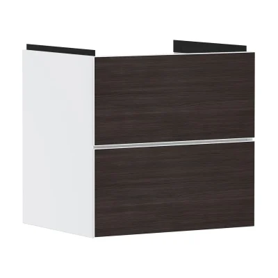 Hansgrohe Xevolos E - izlietnes apakšskapītis 58x58x48 cm, 2 atvilktnes, matēti balts/ tumšs ozols 54175730
