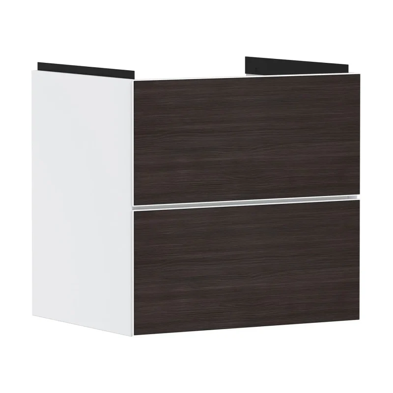 Hansgrohe Xevolos E - izlietnes apakšskapītis 58x58x48 cm, 2 atvilktnes, matēti balts/ tumšs ozols 54175730