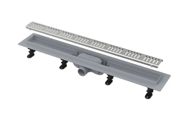 Alcadrain dušas notekas - dušas paliktnis Simple 65 cm, ar malu perforētam režģim, komplektā režģis, nerūsējošā tērauda matējums APZ10-650M