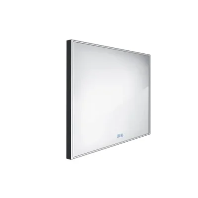 Nimco spogulis - spogulis ar LED apgaismojumu, 70x70 cm, skāriena sensors, melns ZPC 13077VX-90