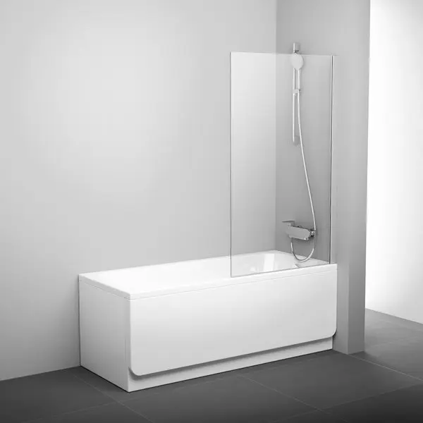 Ravak Pivot - vannas ekrāns, 80x140 cm, balts/caurspīdīgs stikls 79840100Z1