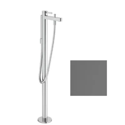 Hansgrohe Finoris - vannas maisītājs, grīdas montāža, ar piederumiem, hroms melns birstēts 76445340