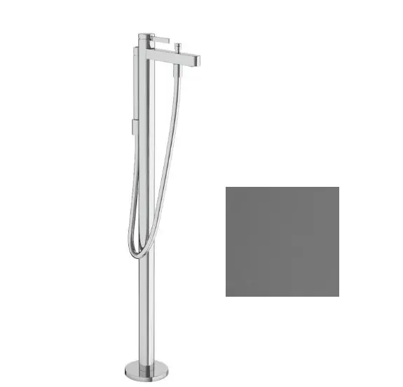 Hansgrohe Finoris - vannas maisītājs, grīdas montāža, ar piederumiem, hroms melns birstēts 76445340